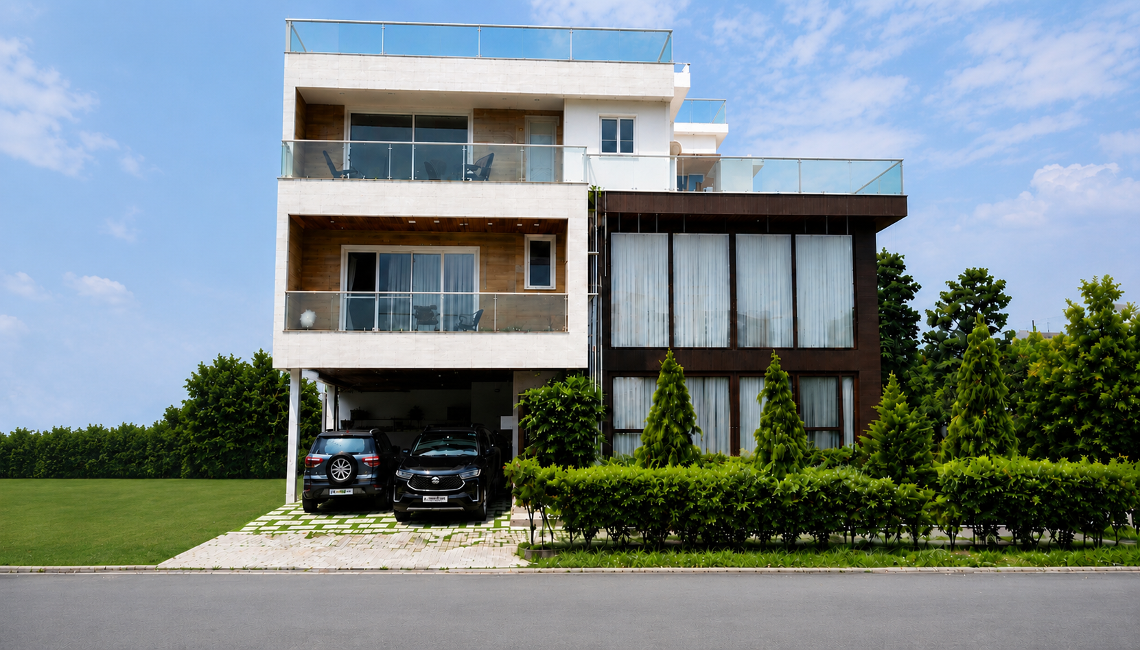 Fortune Cosmos villa — Greek-inspired facade