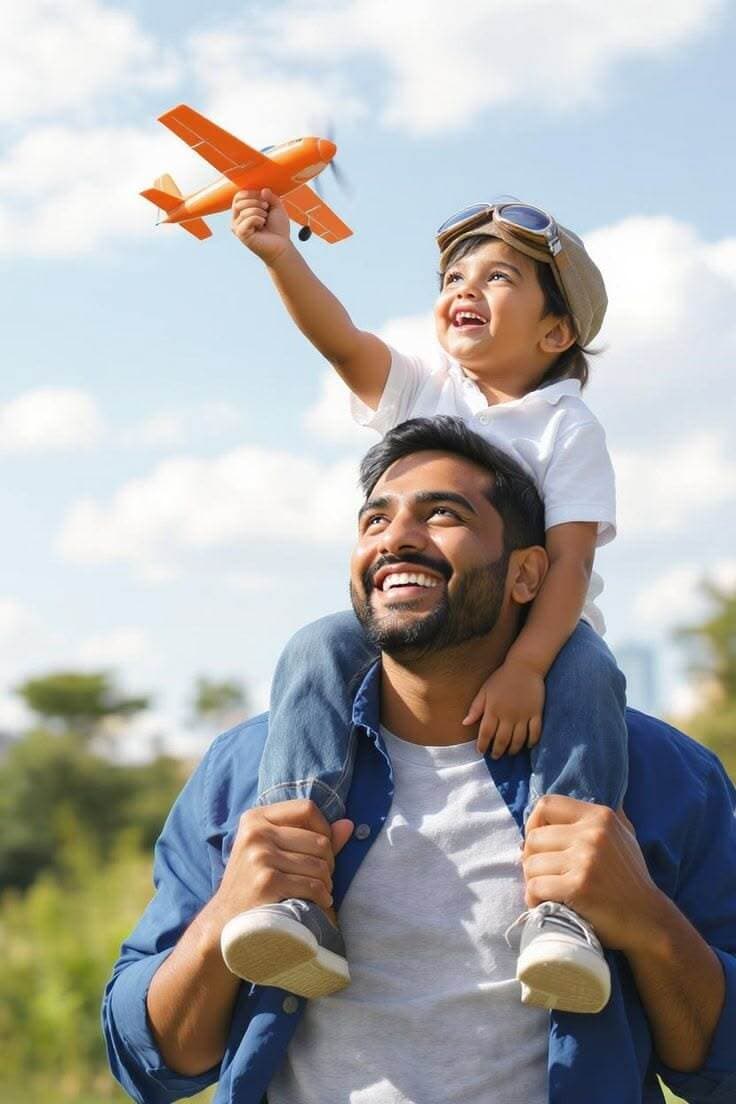 Father and son resting together in a hammock